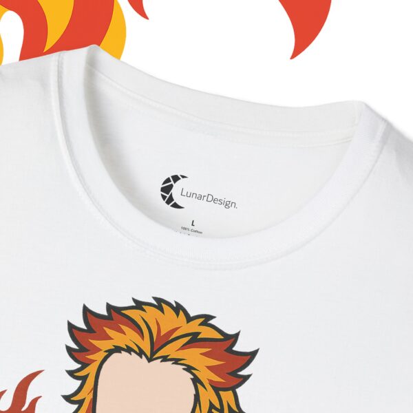 Kyōjurō Rengoku, Unisex Fire-Themed T-Shirt, Set Your Heart Ablaze Tee, Passionate Gift for Anime Fans, Motivational Casual Wear - Afbeelding 3