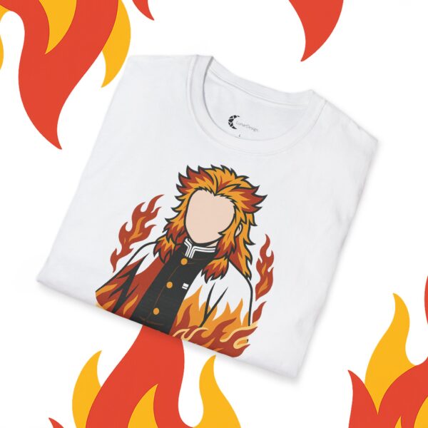 Kyōjurō Rengoku, Unisex Fire-Themed T-Shirt, Set Your Heart Ablaze Tee, Passionate Gift for Anime Fans, Motivational Casual Wear - Afbeelding 4