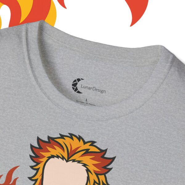 Kyōjurō Rengoku, Unisex Fire-Themed T-Shirt, Set Your Heart Ablaze Tee, Passionate Gift for Anime Fans, Motivational Casual Wear - Afbeelding 8