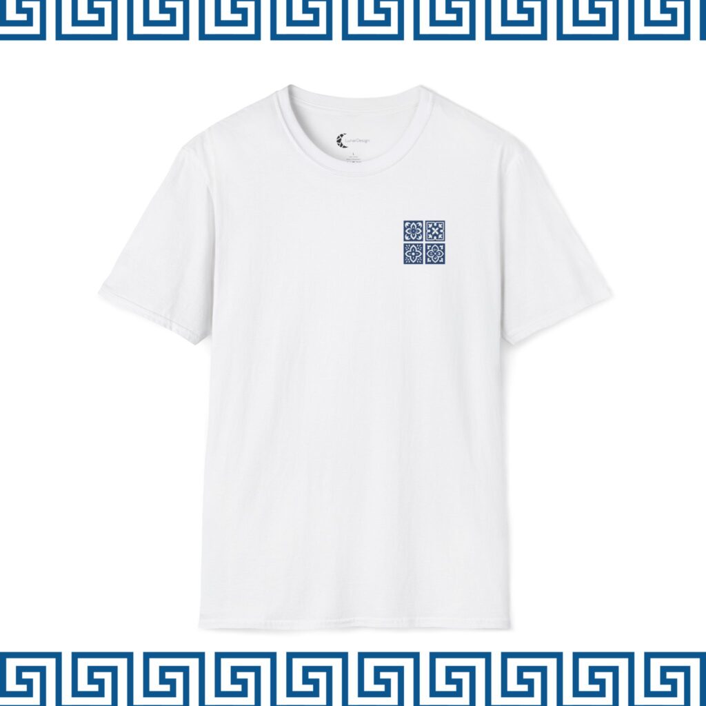 ZX-Greek Style Unisex T-Shirt - Motivational Quote in Blue and White
