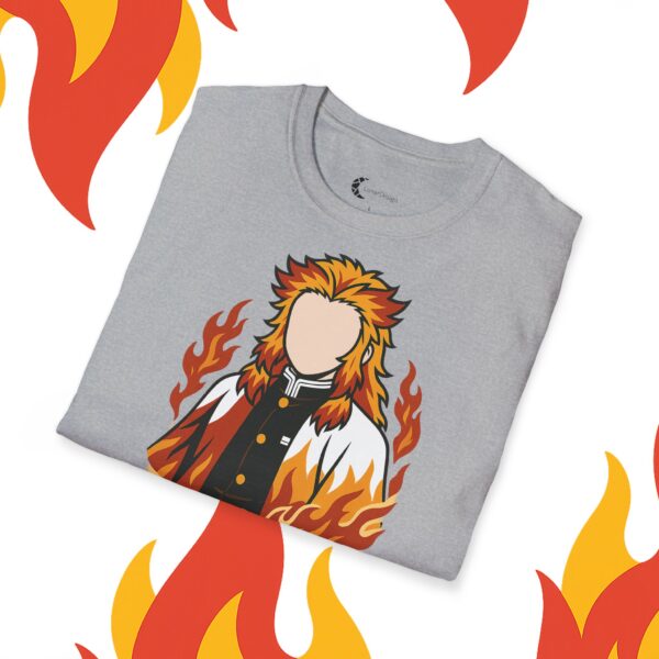 Kyōjurō Rengoku, Unisex Fire-Themed T-Shirt, Set Your Heart Ablaze Tee, Passionate Gift for Anime Fans, Motivational Casual Wear - Afbeelding 9